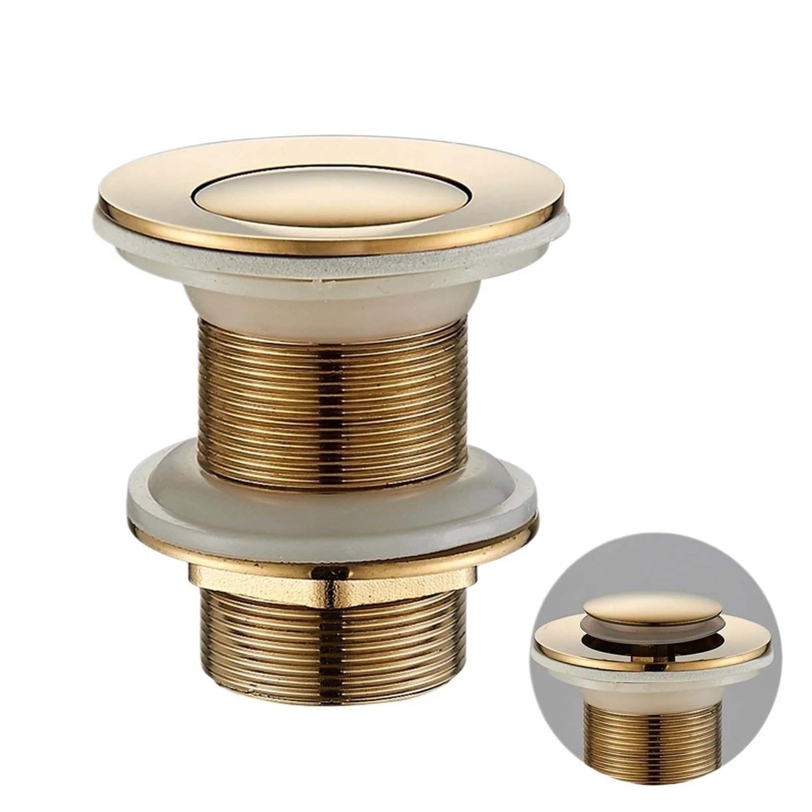 Pop Up Clack, Brass Pop Up Drain Stopper Replacement For Bathroom Sink With Strainer Multicolor(Golden a)