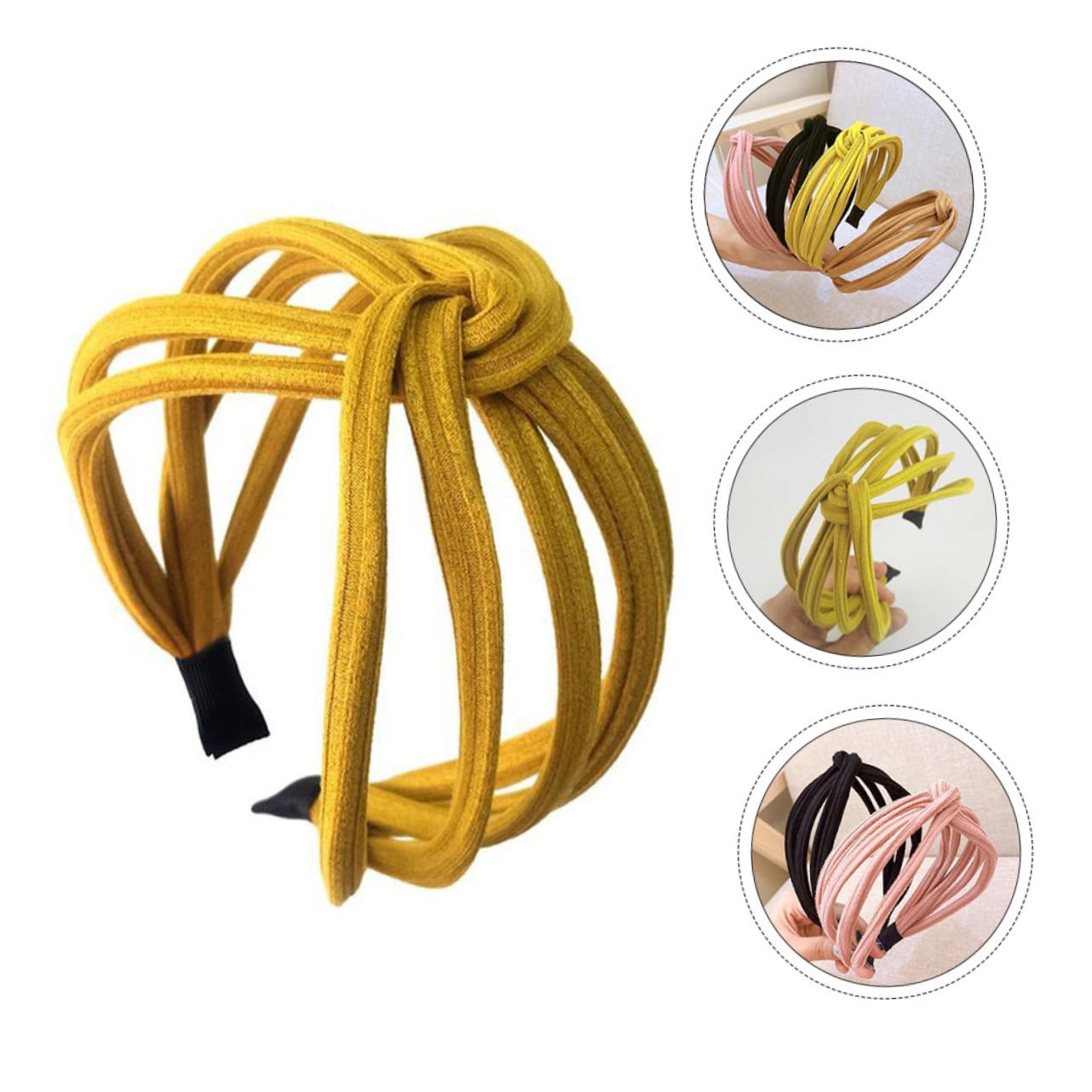 Diadema Ancha de Tejido Nudo Cruzado para Mujer, 6 Piezas | Estilo Elegante y Dulce, Fácil de Poner, Adecuado para Escuela y Bodas, Accesorio Práctico