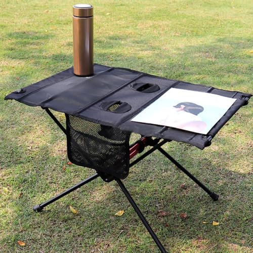 Table de pique-nique pliable compacte avec 2 porte-gobelets extérieur