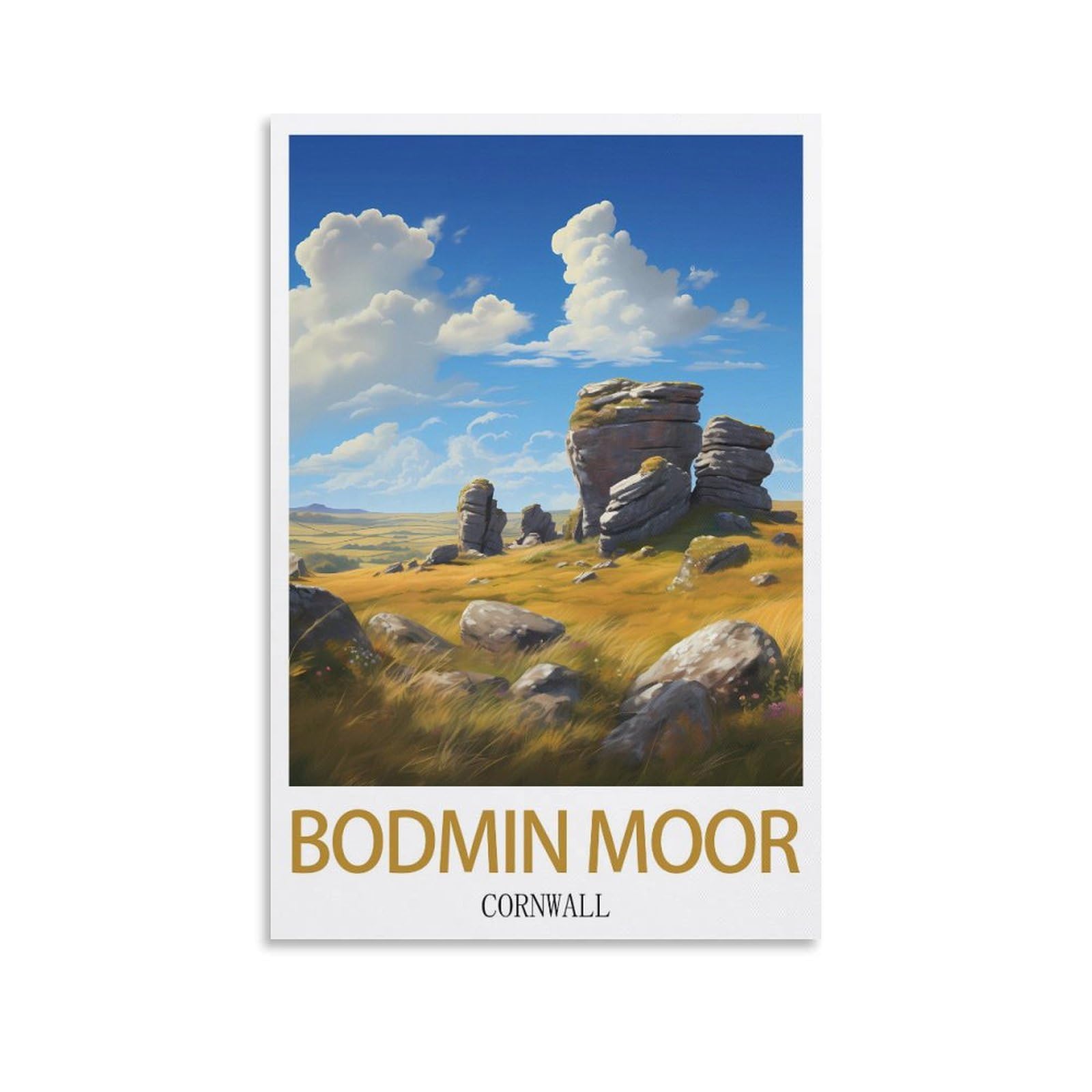 Metal Tin Sign,Bodmin Moor Cornwalls,Metal Wall Decorative Tin Signs for Home Kitchen Bar Coffee Shop Club Orchard Decoration 15x30cm