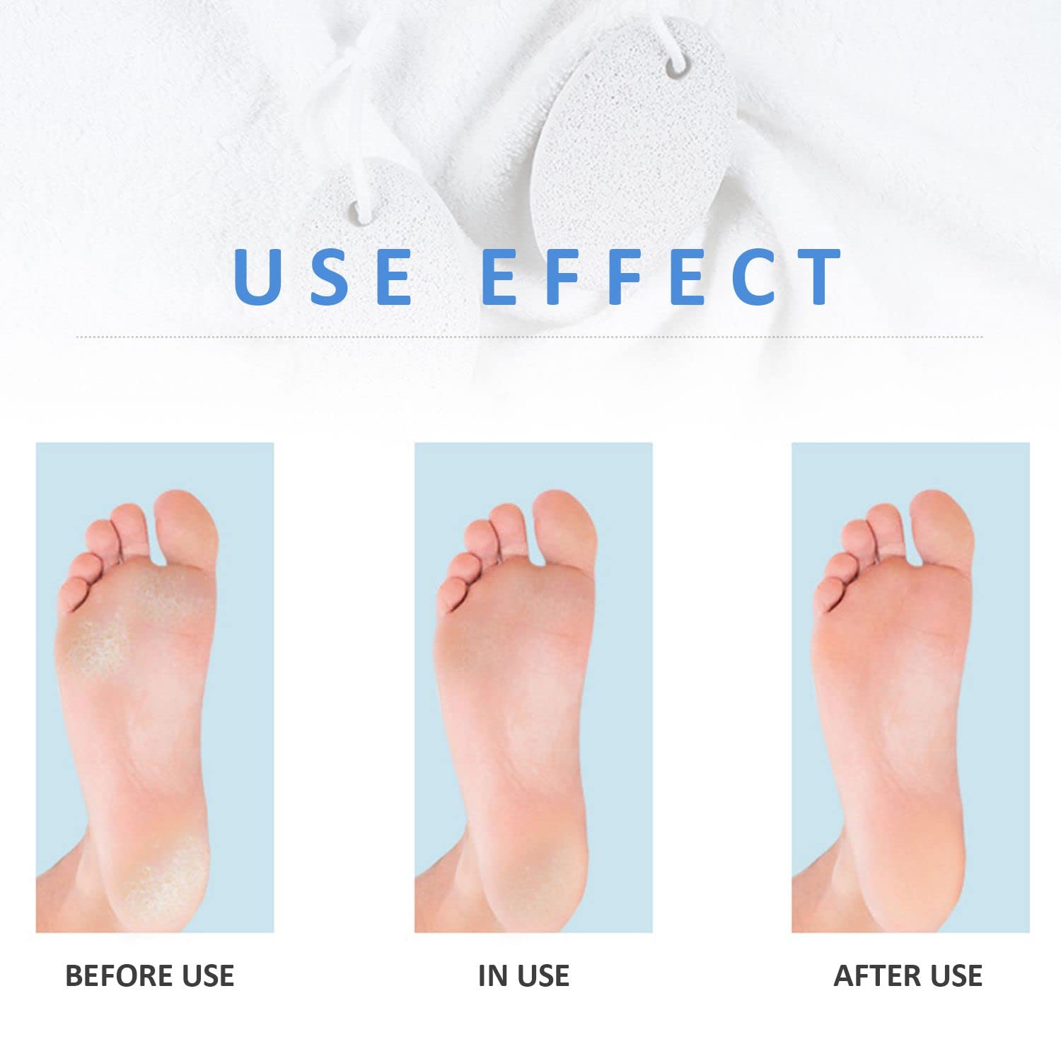 4 pietre pomice per piedi, include 2 pietre pomice naturale, 2 pietre di vetro per pedicure a doppio lato, per esfoliazione di piedi e mani per rimuovere la pelle morta