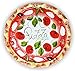 Lashuma Handgemachter Pizzateller Tomate Mozzarella aus Italienischer Keramik, Großer Teller Rund 33 cm