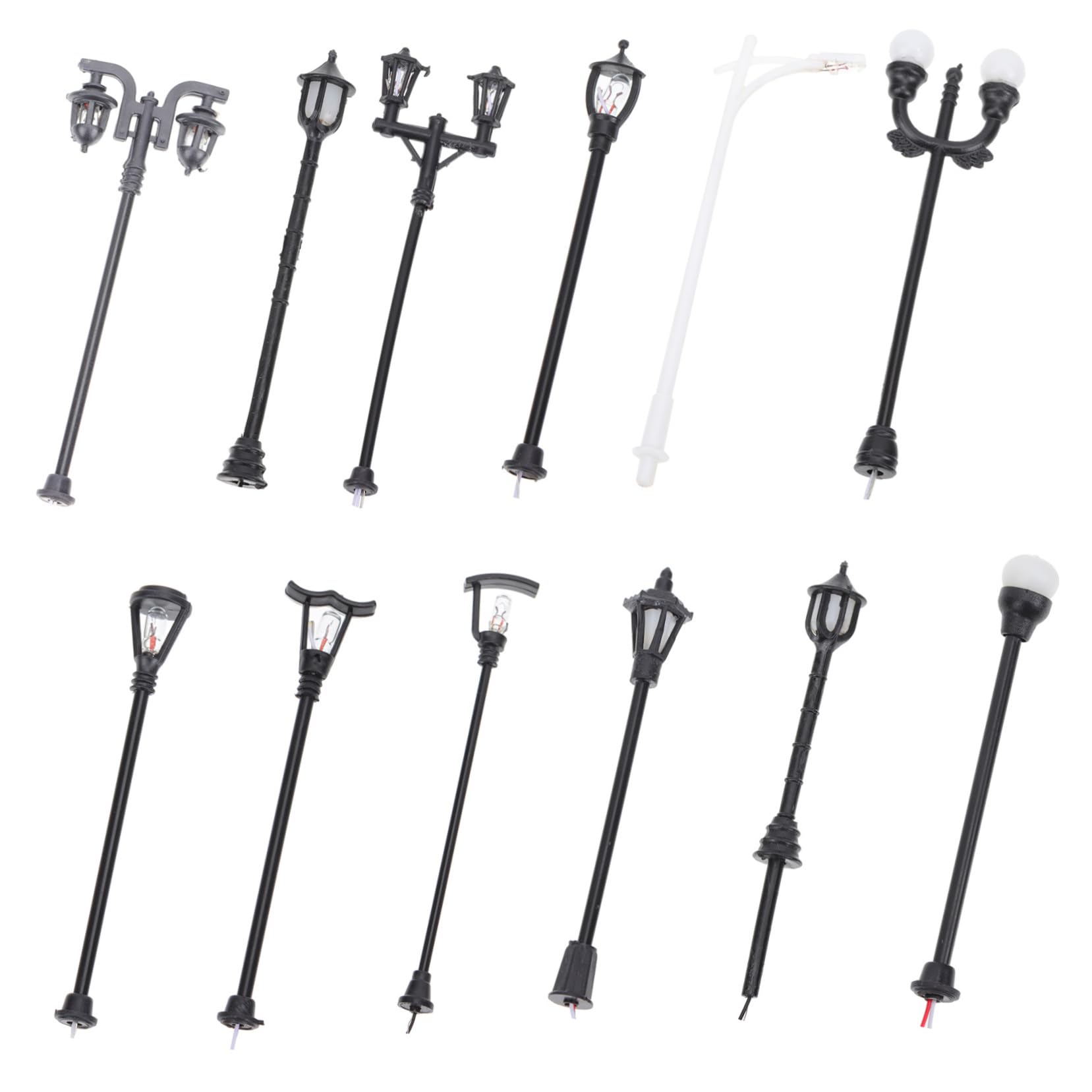 CORHAD 12Pcs Miniature Street Light Models Simulation Lamp for Table Decoration Creative Micro Landscape Ornaments for DIY Projects and