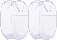 Vista 1 de BATTOO Cesta de lavandería desplegable de malla fuerte de lujo con bolsillo lateral para lavandería, baño, habitación de los niños, dormitorio