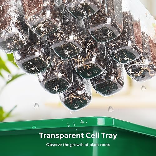 MIXC 10 Packs Seed Starter Tray Seed Starter Kit with Humidity Dome (120 Cells Total Tray) Seed Starting Trays Plant Starter Kit and Base Mini Greenhouse Germination Kit for Seeds Growing Starting - View 7