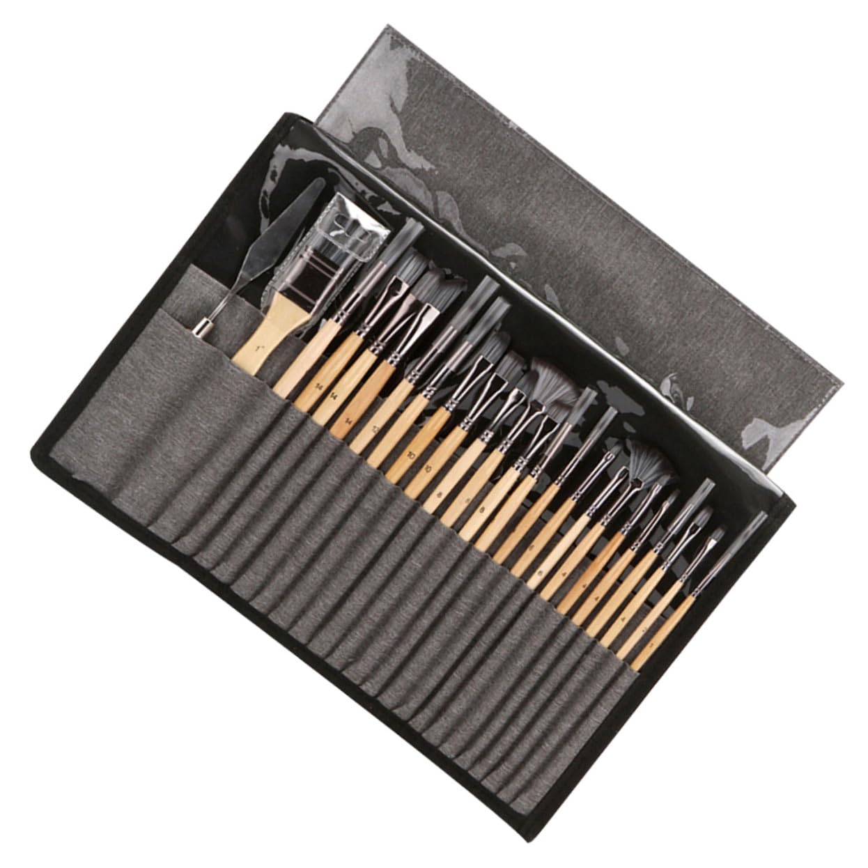 Pinceaux peinture acrylique aquarelle DOITOOL, 24 outils nylon pour vos cours d'art plastiques