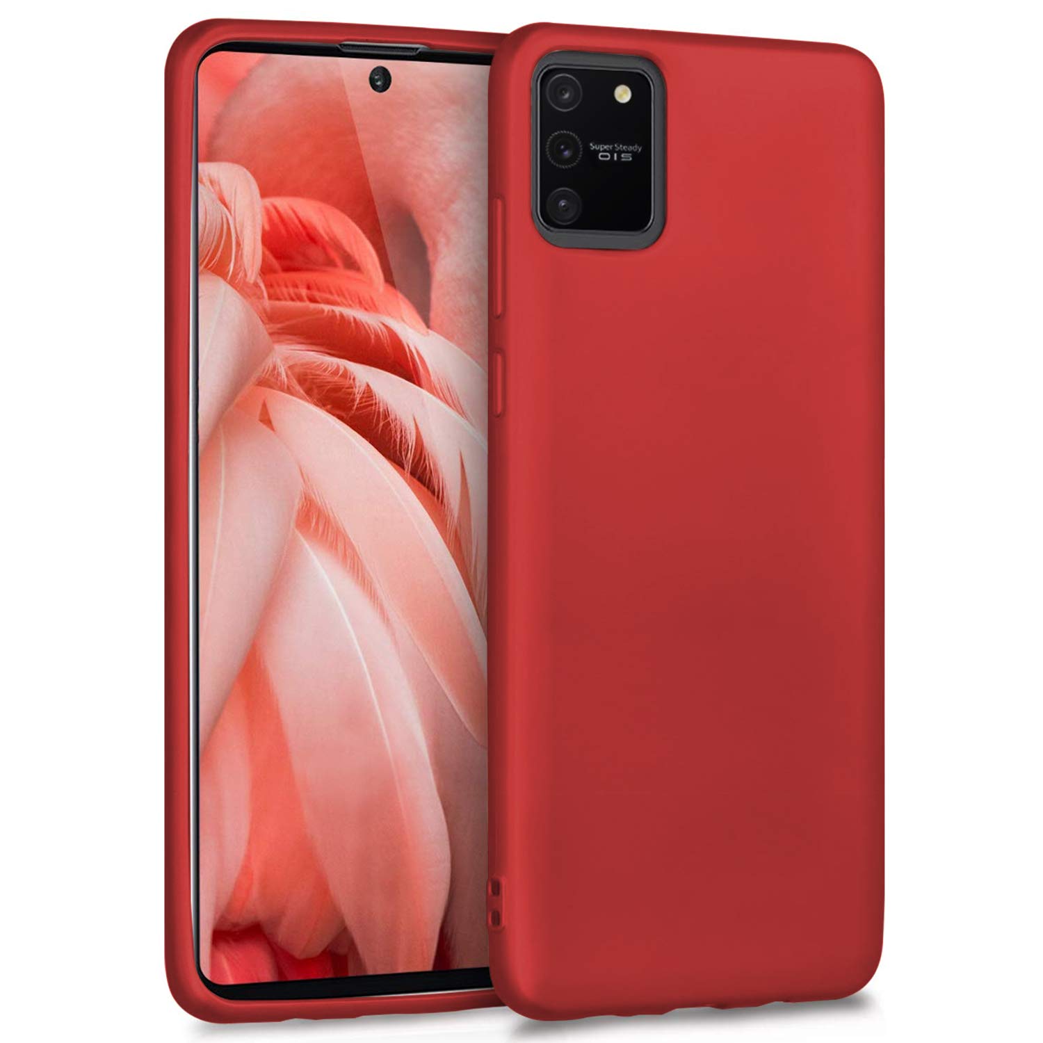 Microsonic Matte Silicone Samsung Galaxy A91 (S10 Lite) için Kılıf Kırmızı [Galaxy A91 ile Uyumlu Kılıf - Kırmızı]