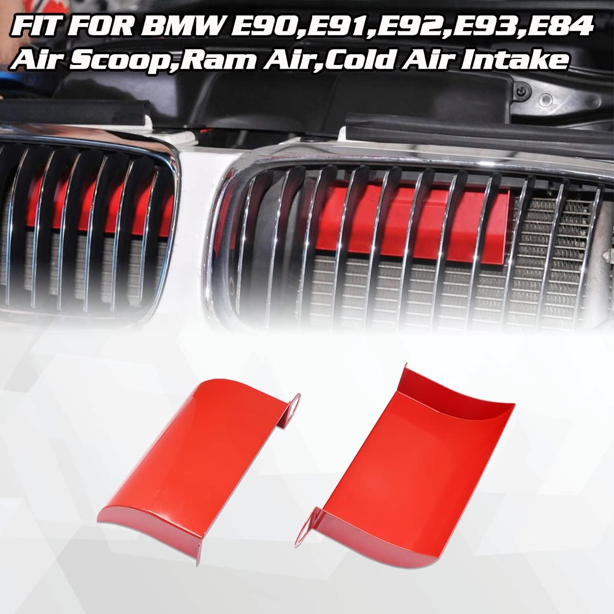2pcs BMW Dynamic Cold Air Intake Scoop, Cold Ram Air Intake Kit System for BMW 3-Series, E90/91/92/93 316d, 318d, 320d, 325d, 330d, 335d, 316i, 318i, 320i, 325i, 328i, 330i, 335i M3