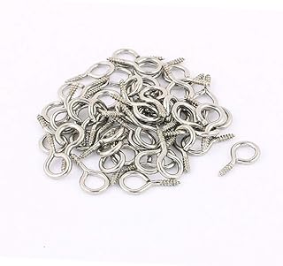 New Lon0167 1.6mm Dia Thread Stainless Steel Screw in Screw Eye Hook Bolts Fastener 50pcs(1,6mm Ã˜ Gewinde Edelstahl EinschraubÃ¶se Ã–se Haken Schrauben Verschluss 50st