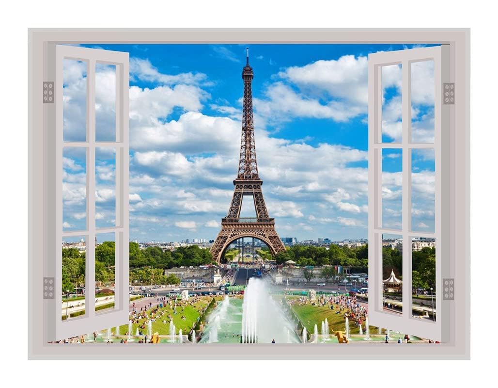 DreamKraft Colorful Eiffel Tower Window Illusion Wall Sticker (PVC Vinyl,92 Cm X 61 Cm) _PCWIXL81-image-7