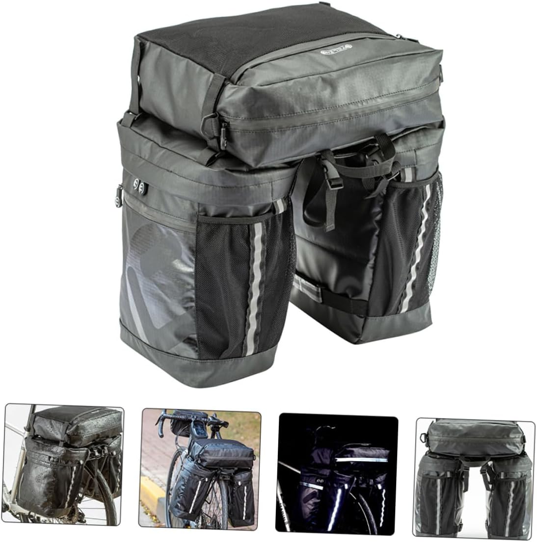 VICASKY Bicycles Rear Saddle Bag 50l Waterproof Cycling Pannier Bag Mountain Bike Carry for Long-distance Touring and Commuting