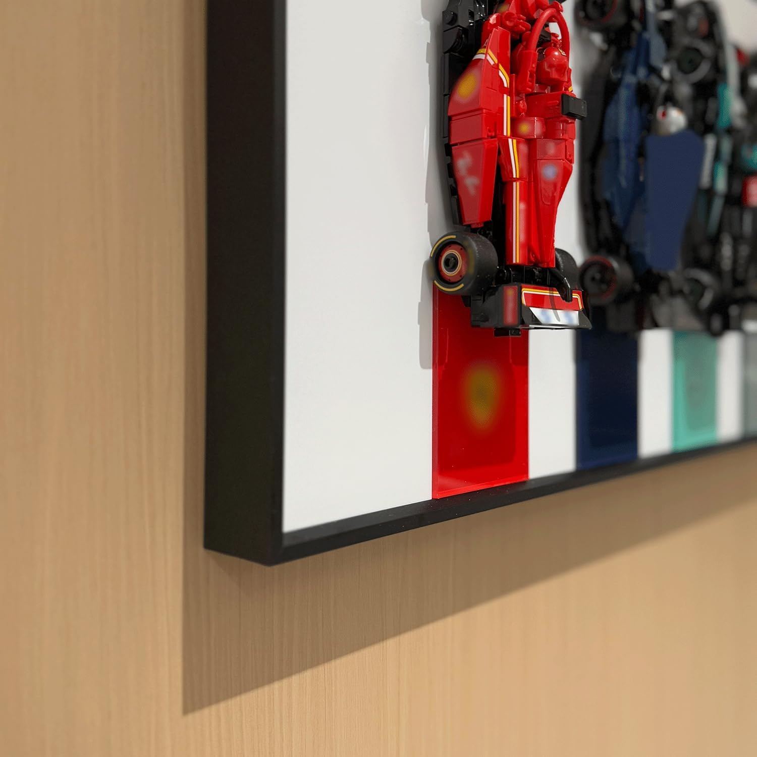 iLuane Display Wallboard for LEGO Speed Champions Collector's Pack 66802, Holds 10 Cars on One Frame, Adult Collectibles Wall Mount, Home or Office Décor, 77242–77251 Style A (No Car Included)