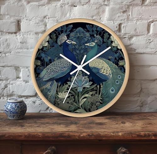 Eoqifjm Subject To The Actual Product Peacock Wall Clock Decor