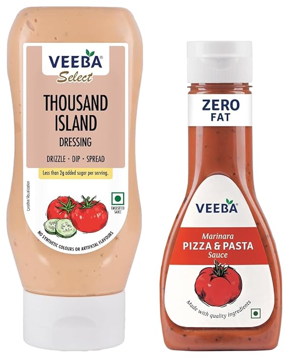 Veeba Marinara Pizza and Pasta Sauce, 310g & Veeba Thousand Island Dressing, 300g