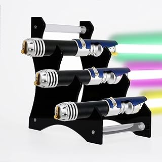 Lightsaber Stand Sword Stand Acrylic Desktop Lightsaber Stand Three-Tier Lightsaber Stand for Lightsaber, Sword Storage and Display (Hardware Included) (black)