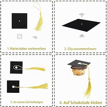 Graduation Cake Topper Hat Mini Graduation Caps Decoration with Tassel Graduation Hat Small Decoration Graduation Cake Decoration Equipment for Graduation Parties (20 Pieces)