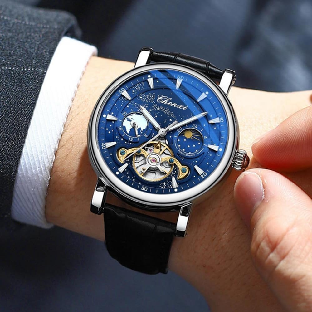 Reloj mecánico automático para hombre, reloj Tourbillon de lujo, impermeable, luminoso, cronógrafo