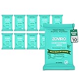 Zoviro Hand Sanitizer Wipes, Moisturizing With Tea Tree Essential Oil, Ultra-Soft 100% Viscose, Hand Wipes Travel Size, Tea Tree Scent, 20 Count (Pack of 10) Tea-Tree 20 Count (Pack of 10)