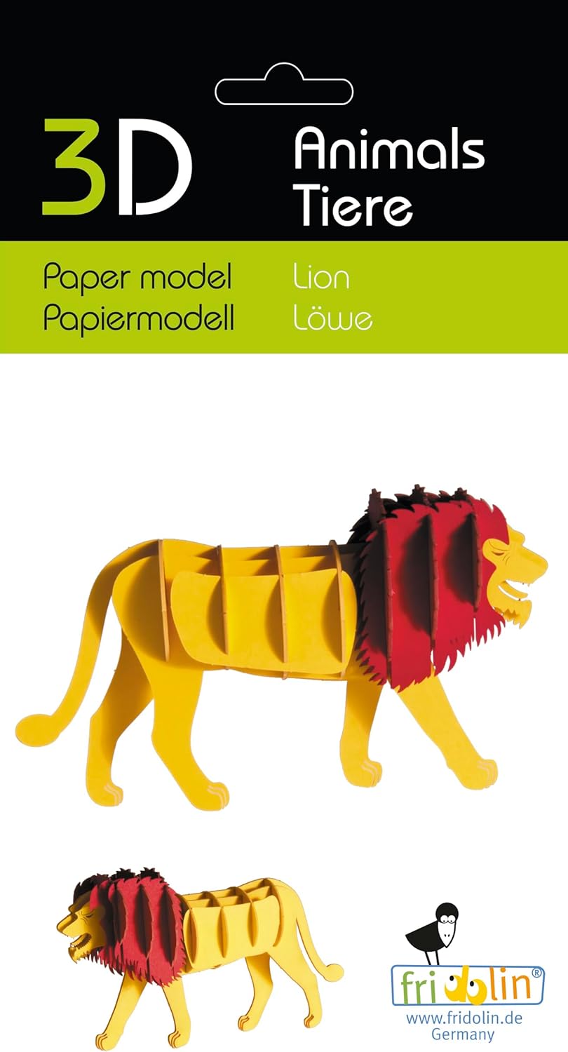 Fridolin 3D Paper Model - Lion