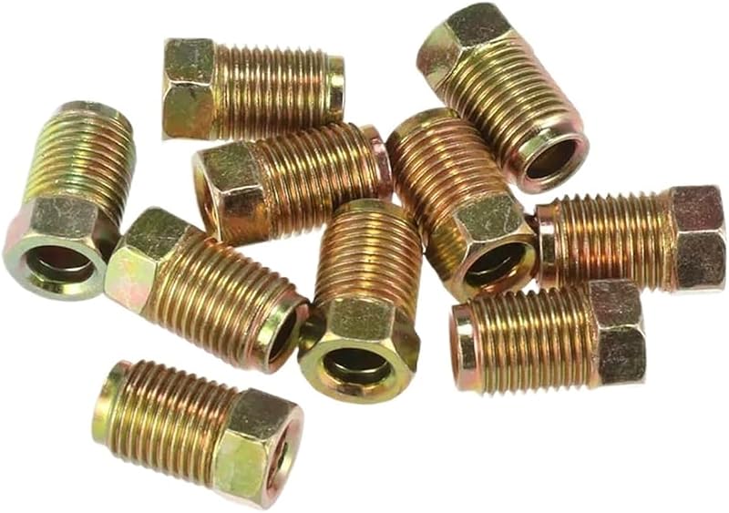 Conexões para linha de freio QKEEDSN M10 x 1,0 para tubo de 3/16" – Pacote com 10 unidades