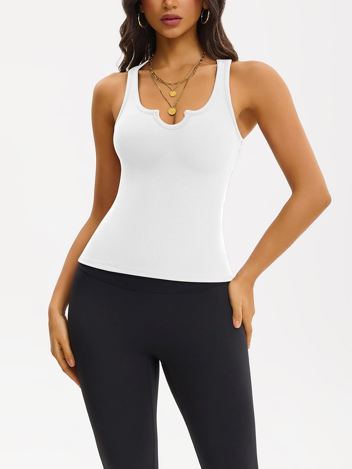 Women's Tank Tops Sexy Slim Fit Ribbed Camisole Tops Cute Summer U Neck Sleeveless Long Going Out Tank Tops - Image 7