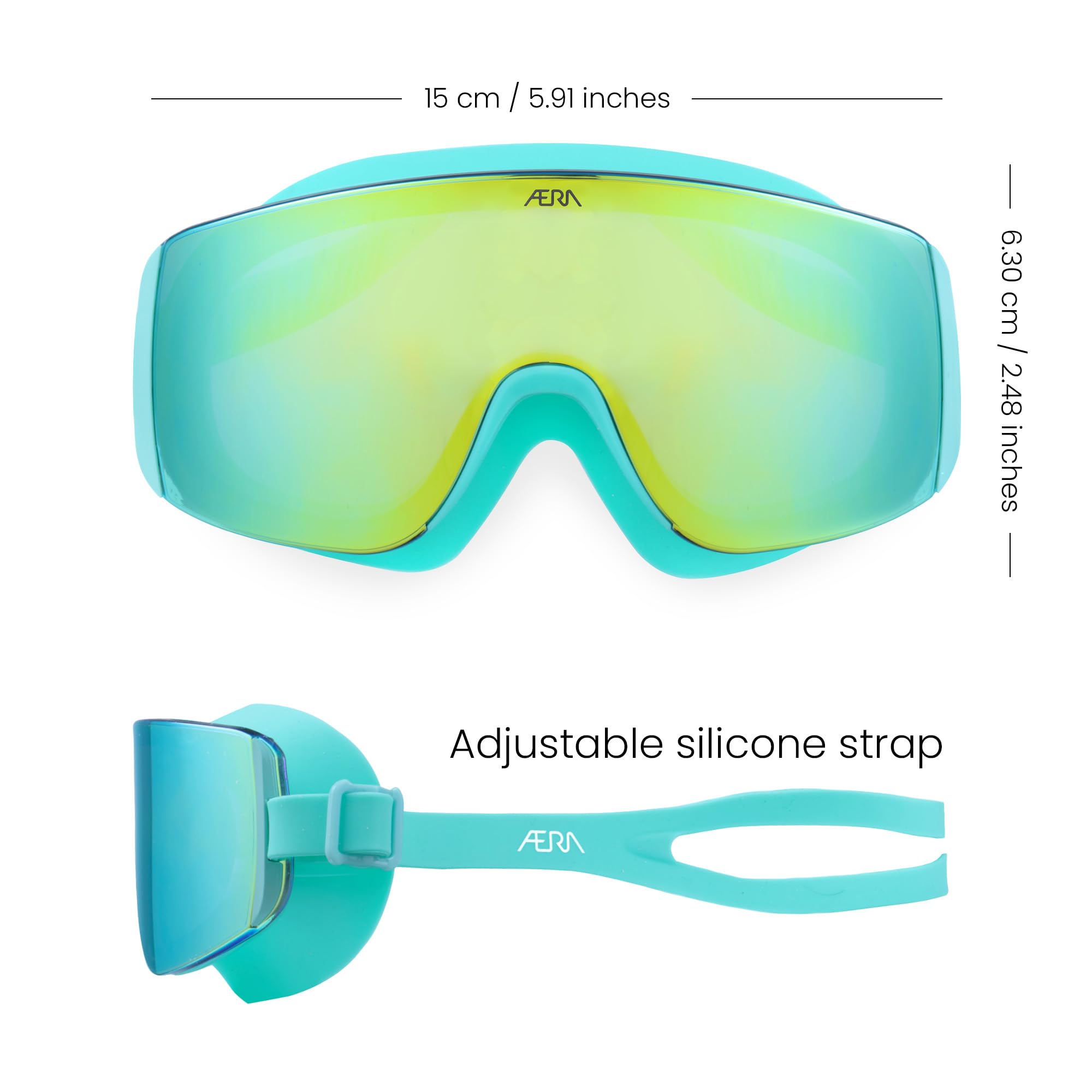 ÆRA Frameless Ultralight™ Occhialini da Nuoto, Lenti Nanotech Anti-appannamento, Protezione UV 100%, Surf, SUP, Jet Ski, Waterski, Open Water Water