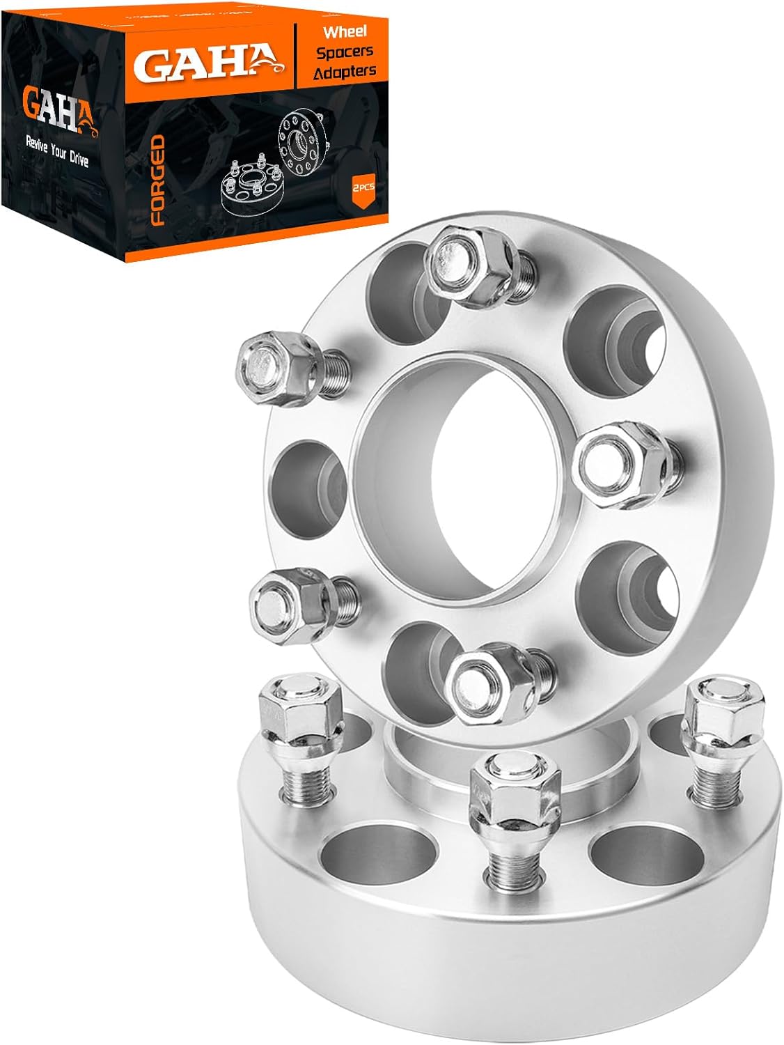 5x114.3 Forged Wheel Spacers, 70.5mm CB, 1/2"x20 Studs Compatible for Ford Mustang, Edge, Explorer, Sport Trac, Ranger, Crown; Lincoln Town Car, Mark VII, Grand; Mazda Navajo, 5x4.5 Adapters, 1.5"