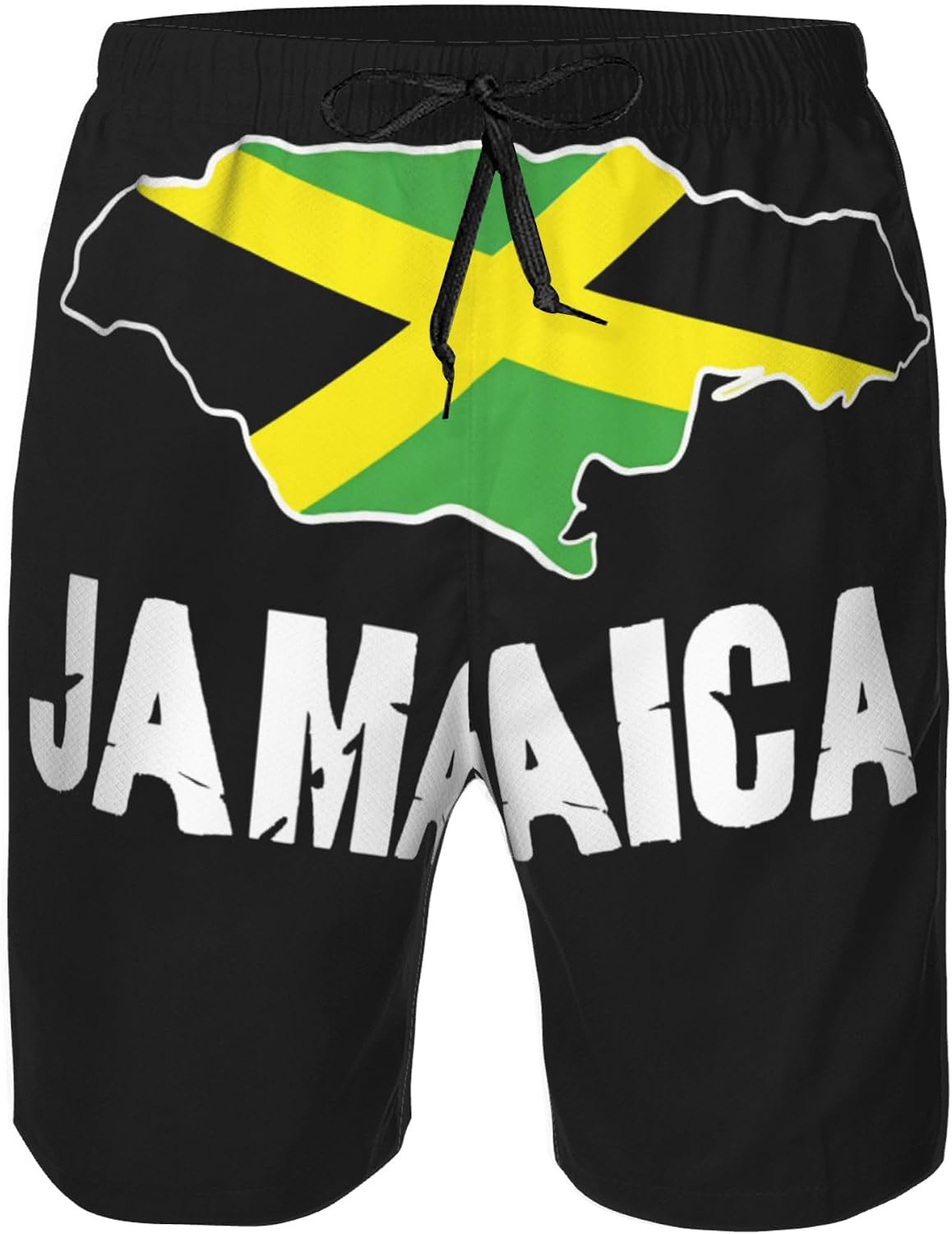 Jamaica Map Men's Swim Trunks Quick Dry Board Shorts Beach Swimsuit with Pockets Mesh Lining