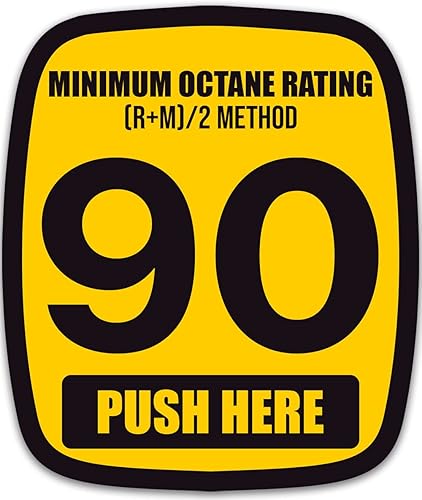 Miniatura 8 de Pegatina Diesel Push Here (bombas de combustible con clasificación de cetano, para camiones de gasolineras (2 x 2.5 pulgadas)