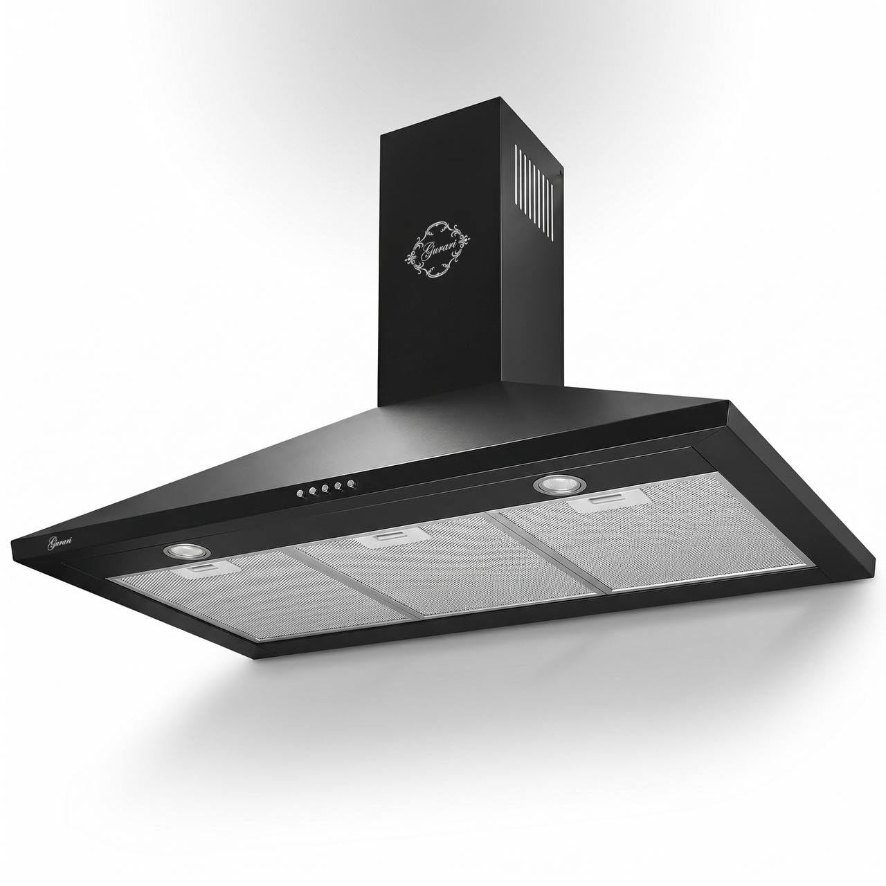 Gurari Okap kuchenny 90 cm GCH C 147 BL 9 N • okap ścienny czarny • wydajny silnik 1000 m³/h • okap wyciągowy i obiegowy • oświetlenie LED • metalowy filtr tłuszczu • okap kuchenny czarny