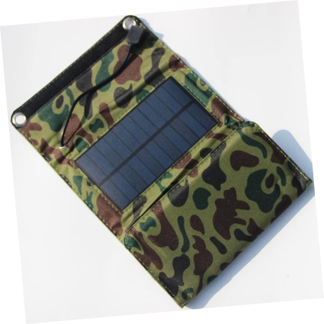 5w Portable Foldable Solar Panel Charger Energy Efficient USB Output for Outdoor Camping Emergency Use Compatible Phones Tablets GPS Camouflage Design