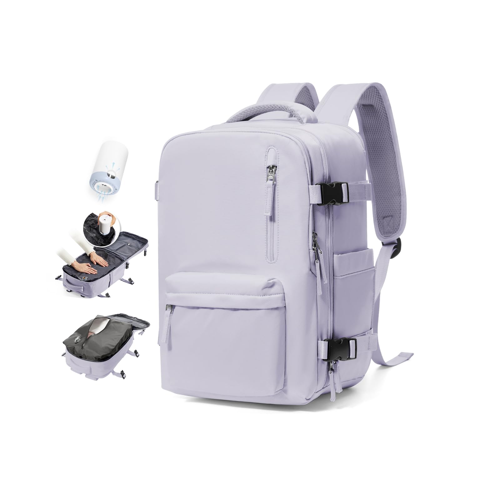 BJLFS Zaino Ryanair 40x30x20 Sottovuoto con Pompa Zaino da Viaggio Ryanair 40x20x25 Borse da Cabina per Wizzair Bagaglio a mano Easyjet Sottovuoto Zaino Casual per Laptop 14 Pollici