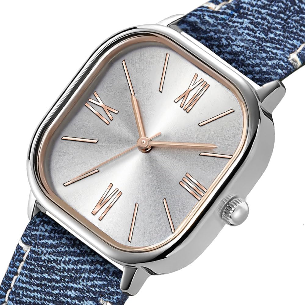 Bisley Women Square Watch Leather Strap Easy to Read