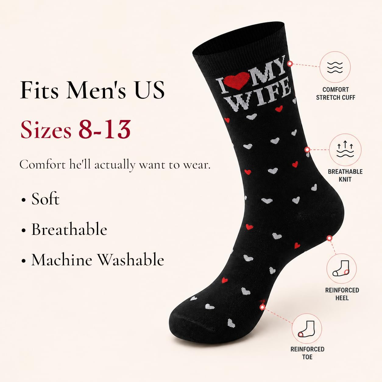 Funny Gifts Socks for Men, Gifts for Husband Boyfriend or Dad, Size 8-13 image 5