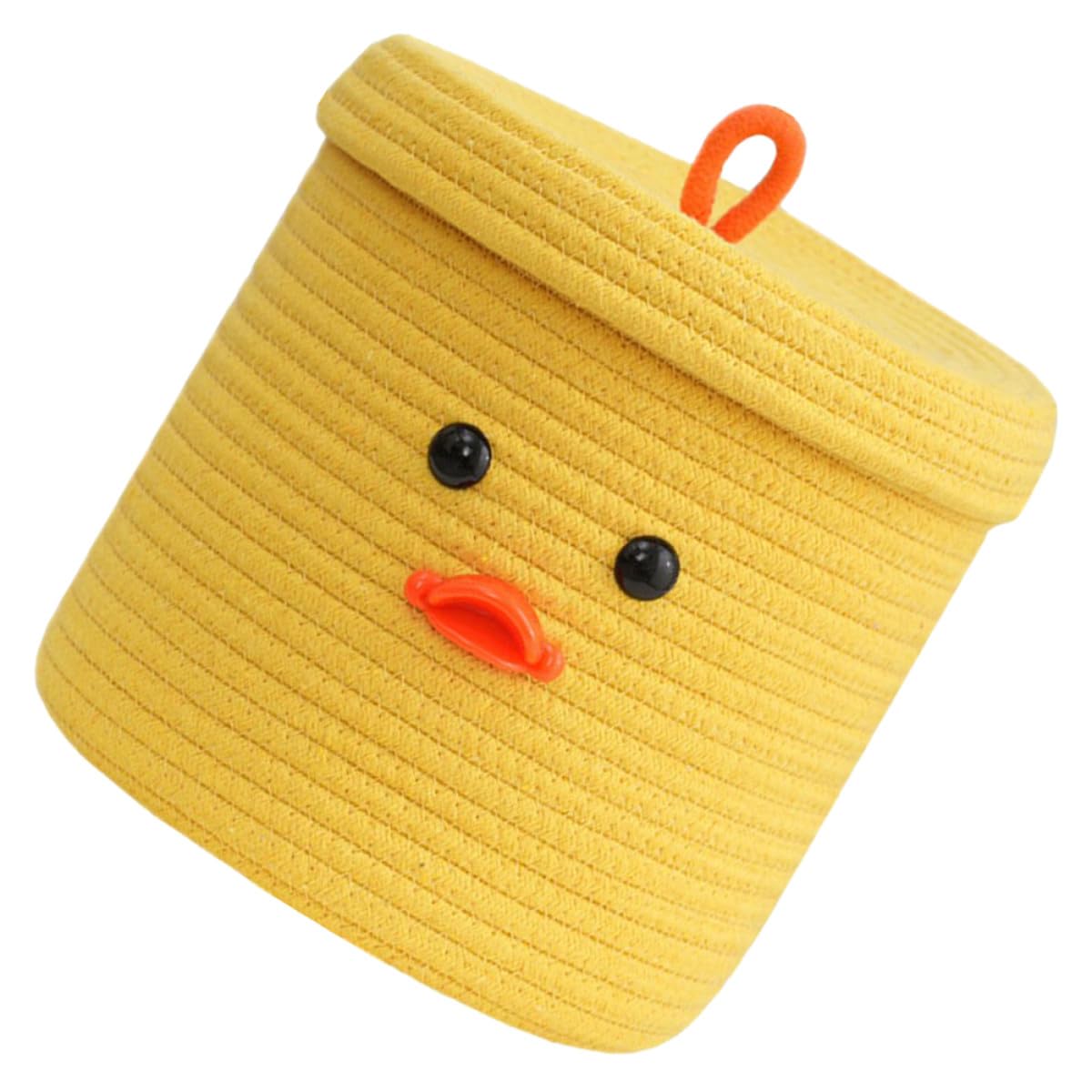 Panier en corde de coton jaune au design circulaire fait pour durer