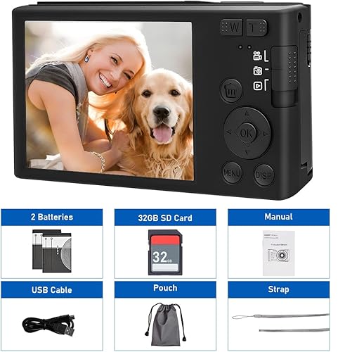 Miniatura 6 de Cámara digital compacta 4K 480 Mega Pixeles Vlogging Cámara 28 pulgadas IPS HD pantalla compacta portátil mini cámaras para estudiantes adolescentes