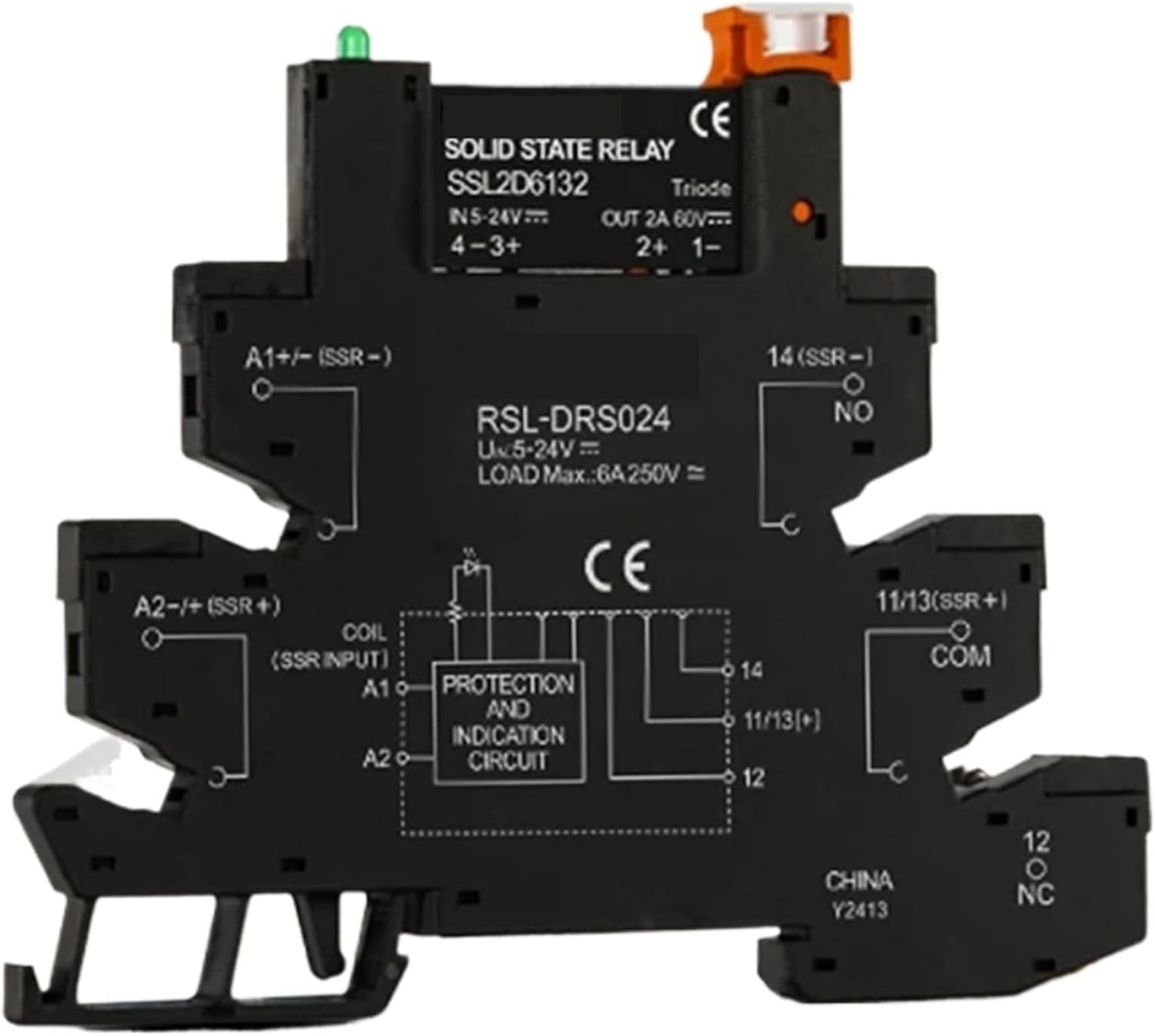 1Pcs Slim Relay modules DIN-Rail SSR Solid State Relay Integrated PCB ...