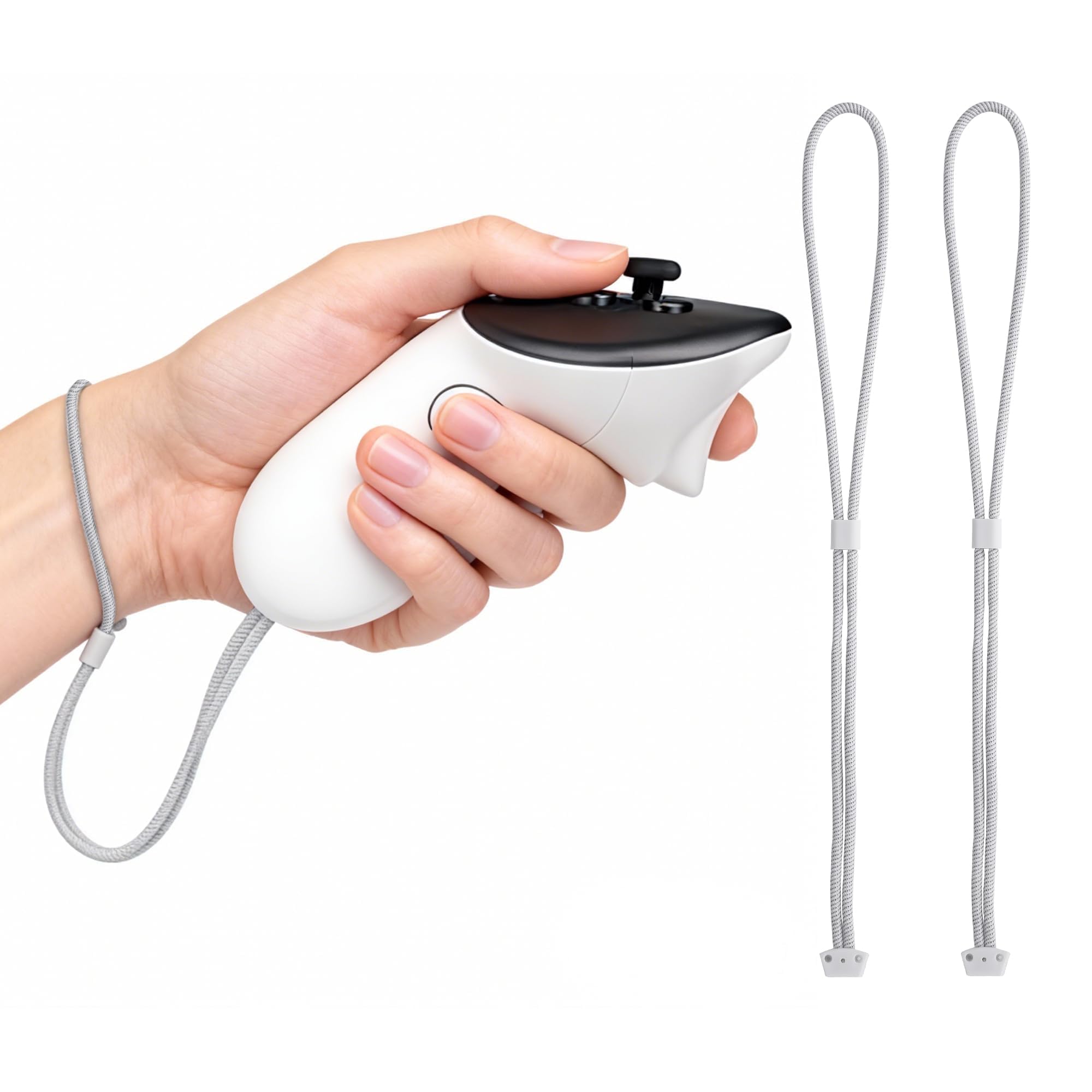 1 Paar Professionelle Ersatz Handgelenkriemen für Oculus Quest 3/Quest3, Dauerhaft und Anpassbar, Controllergriffriemen für Meta Quest 3S/Quest3S, Einfache DIY Montage - Weiß - 1