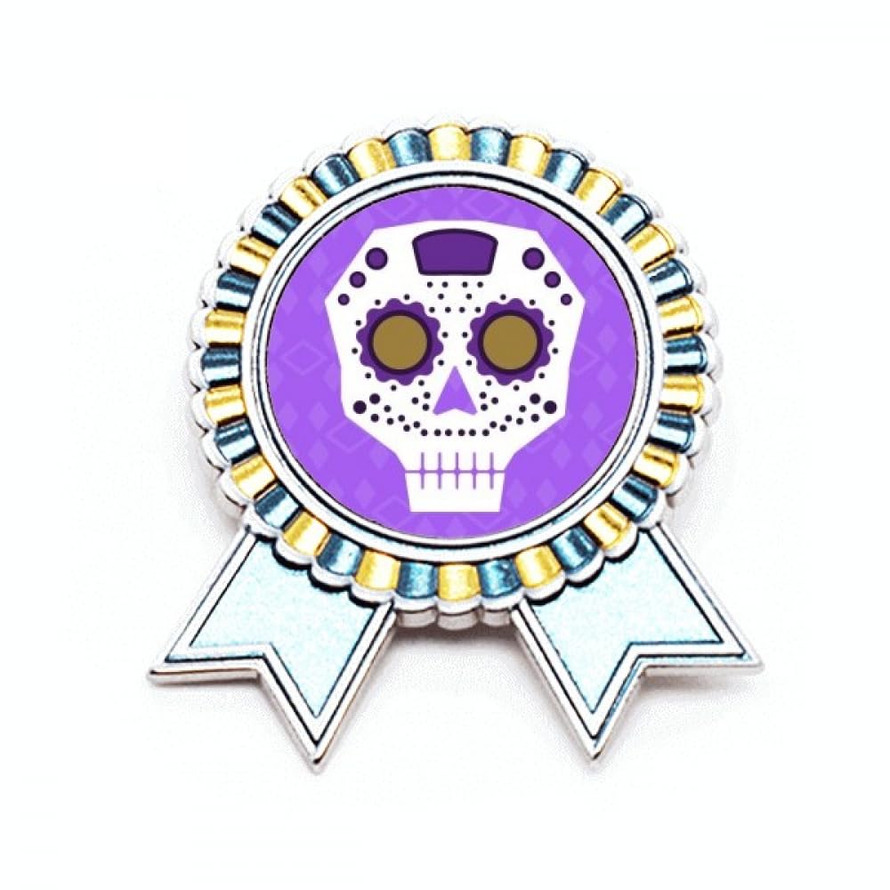 Broche fleur aux yeux violets en métal M pour veste - 4