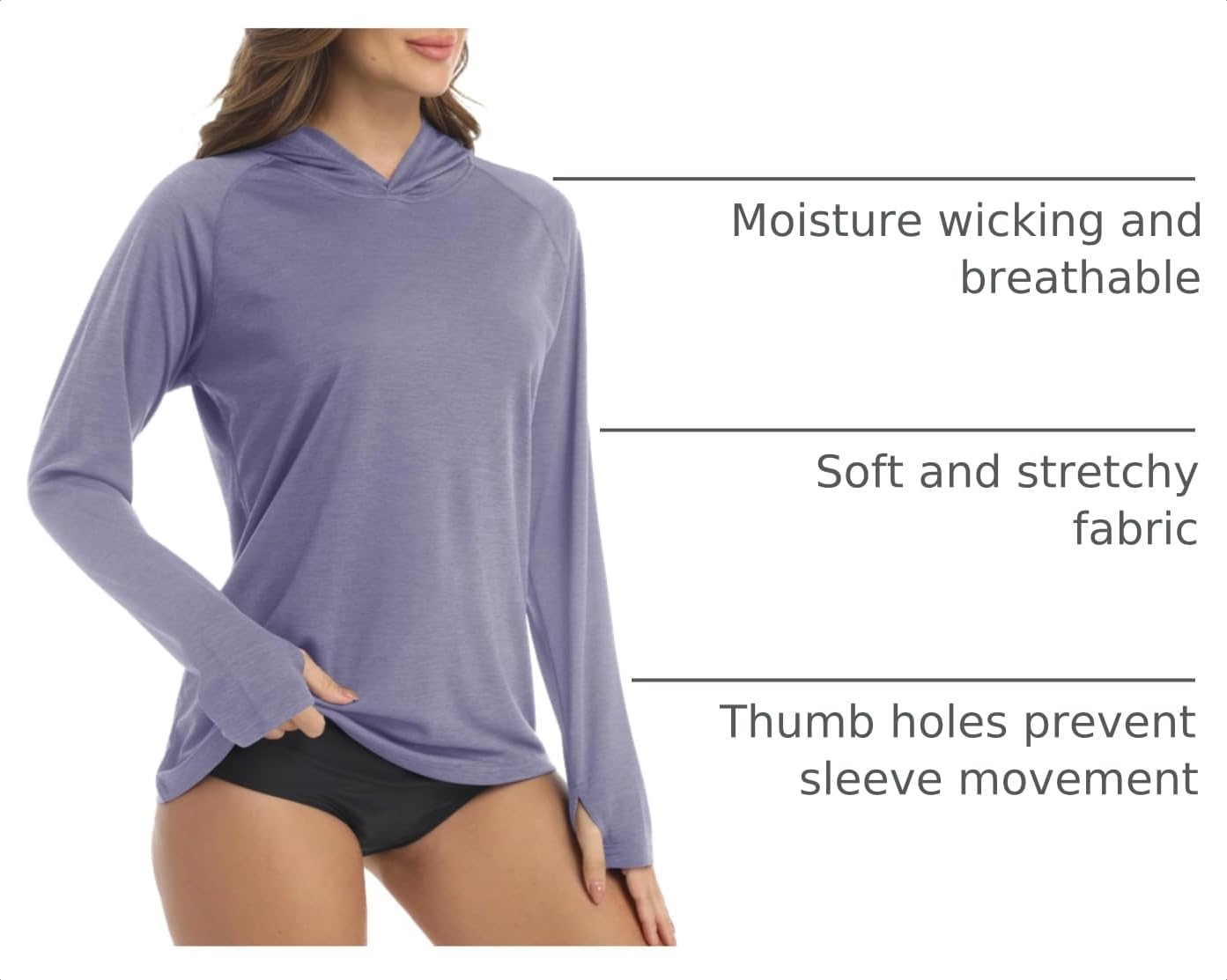 KEFITEVD Womens UPF 50+ Sun Hoodie Shirts Long Sleeve Fishing Hiking Tops
