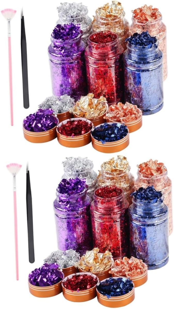 POPETPOP Sets Nail Art Foil Stickers Sequins DIY Manicure Decor for Christmas Parties