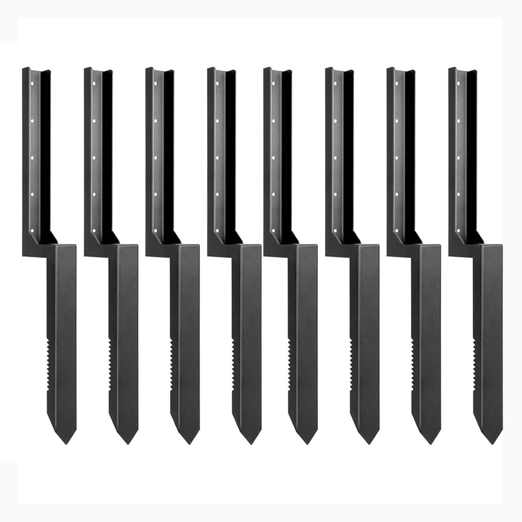 LQSYBHD Heavy Duty Steel Fence Post Repair Stakes,Fence Post Repair Spike Ground Spike for Broken Wood Fence Post,Metal Fence Post Support Fence Post Anchor Repair Stake(Size:8pcs)
