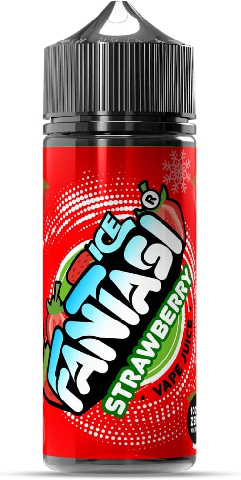 Fantasi IceVape Juice, 100ml, 70vg/30pg, No Nicotine, All Day Vaping, Sub Ohm E-Cigarette Liquid | 120ml Chubby Gorilla V3 Short Fill Bottle (Strawberry Ice)
