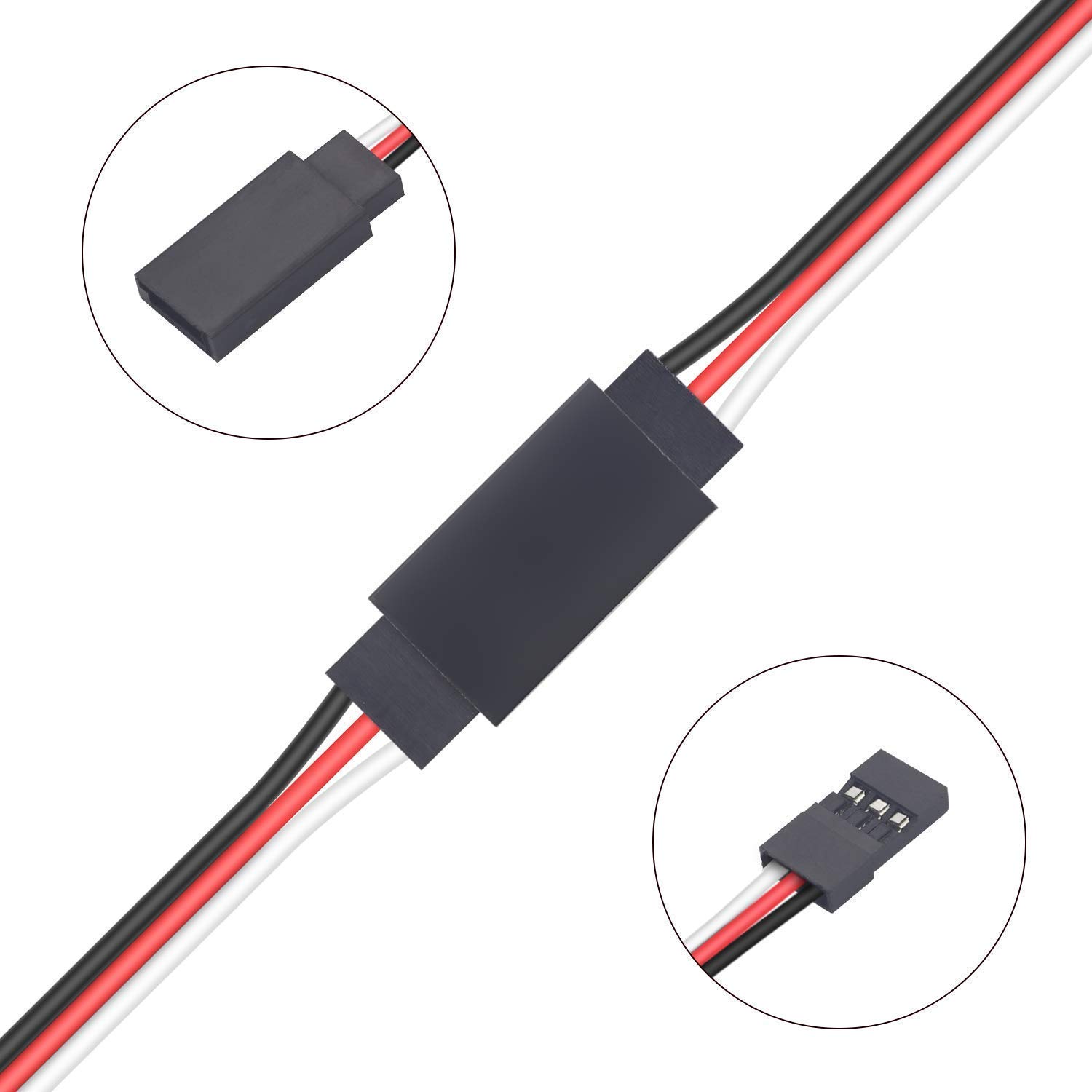YUNIQUE GREEN-CLEAN-POWER 30 Pezzi Cavi Prolunga Servo JR/Futaba 3 Pin 10/15/30/50/60 cm Extension Cable 22AWG 60 Core per RC Drone, Auto, Aerei ed Elicotteri