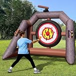 GR8FUN Inflatable Axe Throwing Game Giant Ball Toss Target Dart Board for Backyard (Over 10ft Tall) with 16 Axes 8 Color Balls Air Blower, Outdoor Carnival Games for Adults