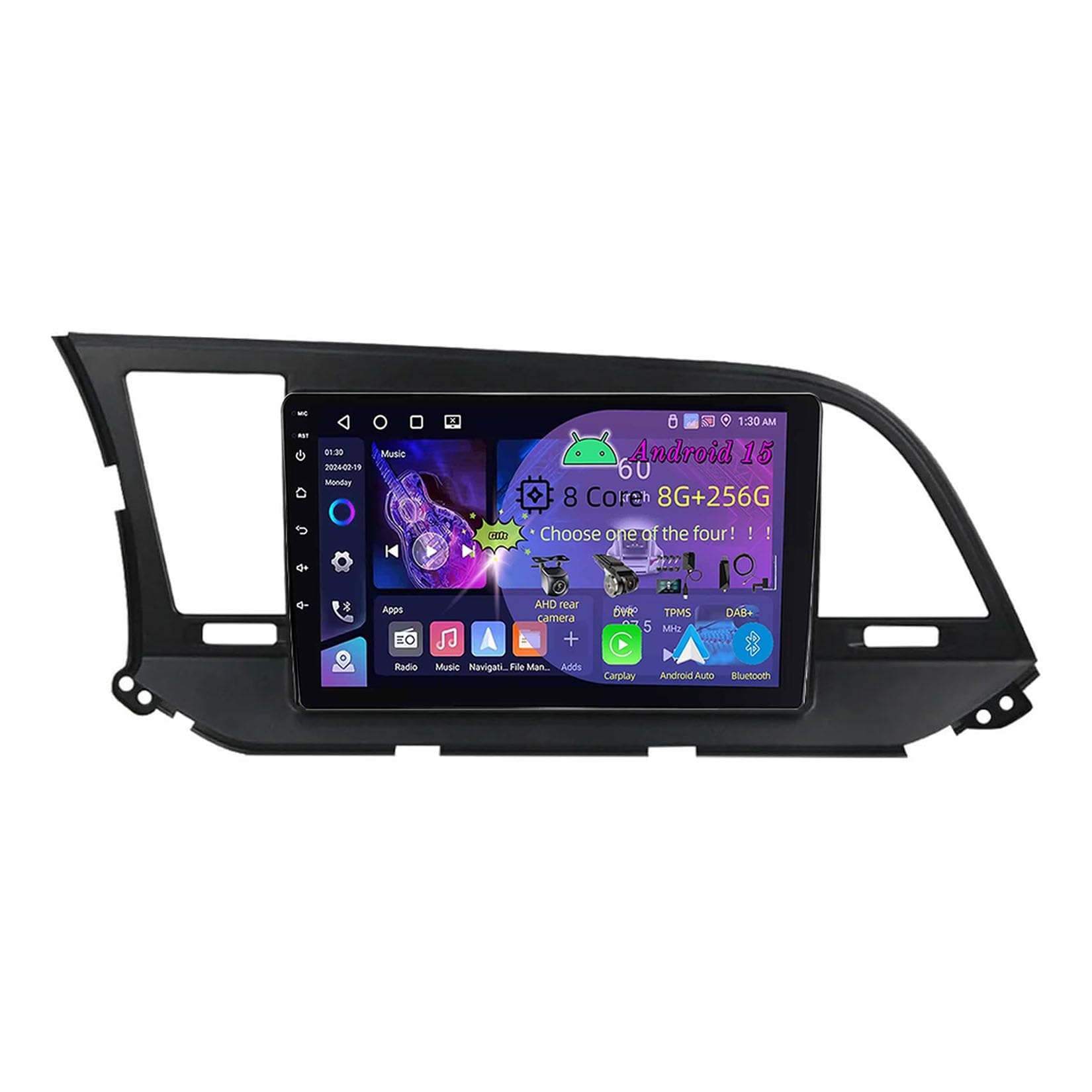 Radio samochodowe z podwójnym DIN i Androidem 15, 2-calowy, do Hyundaia Elantra 2016-2020, z kamerą cofania Car Play, sterowaniem z kierownicy, Bluetooth, GPS, radiem FM i Wi-Fi (C3 4+64G)