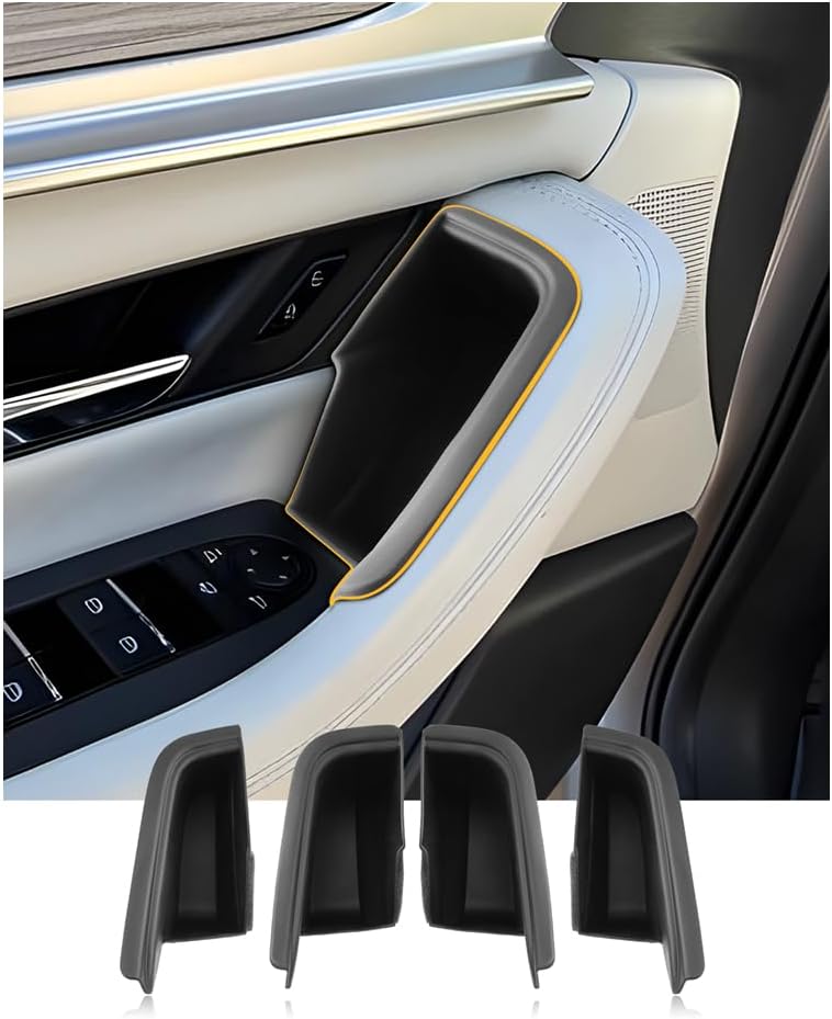 LFOTPP Door Side Storage Box for 2024 2025 2026 Mazda CX70 CX90 Mazda Accessories Center Console ABS Organizer Container Door Handle Insert Pocket 4P (Black)