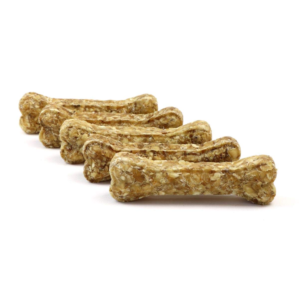 DOGBOSS 100% Natur Kauknochen Hundeknochen speziell für Welpen ab der 16. Lebenswoche & Seniorhunde, Rinderhaut mit Pansen, 5 Stück 17 cm