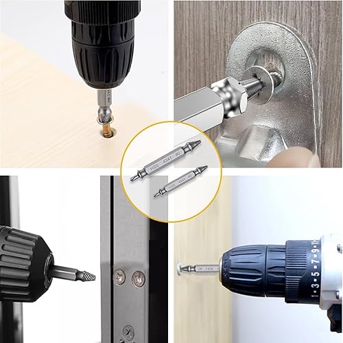 Miniatura 7 de Juego de extractor de tornillos dañados, 6 taladros de doble cabeza con caja de almacenamiento, kit de extractor de tornillos hecho de auténtico