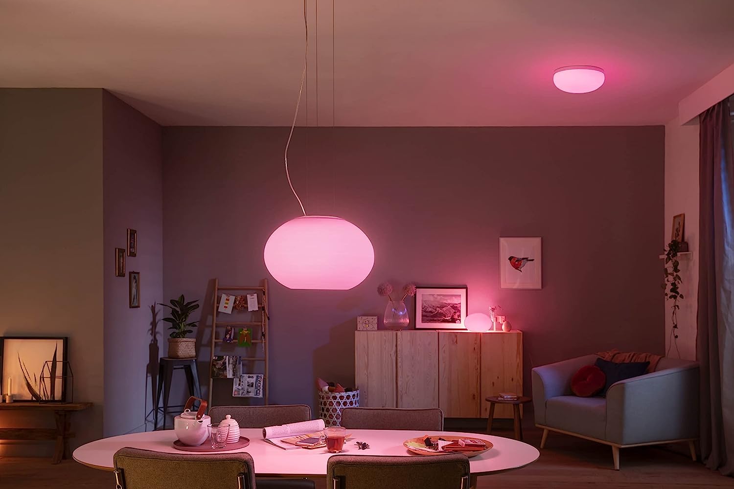 Philips Hue – Lámpara inteligente, Hue Flourish, Lámpara Colgante LED Inteligente, Luz Blanca y de Colores, Compatible con Alexa y Google Home, Color Blanco